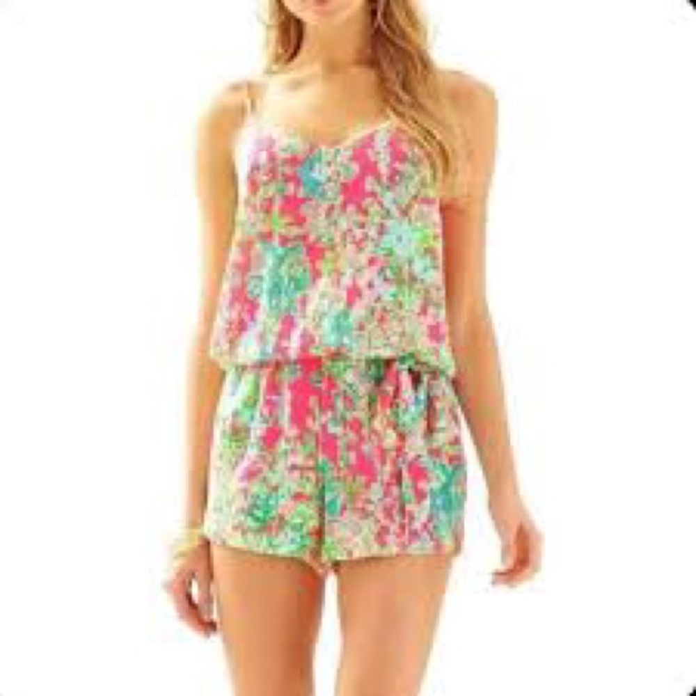 EUC Lilly Pulitzer Southern Charm silk Deanna Romper